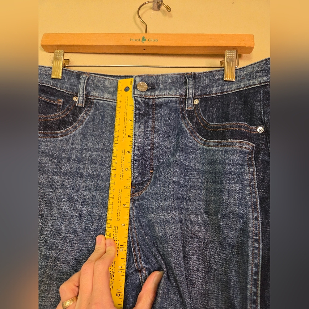WHBM Two Tone High Rise Wide Leg Jeans - Picture 3 of 7